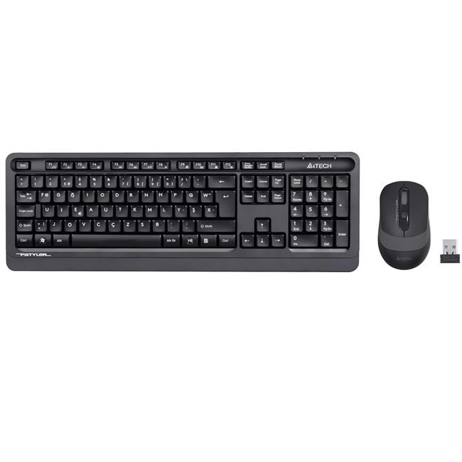 A4 TECH FG1010 F Türkçe Kablosuz (F KLAVYE) Gri 2000dpi Klavye+ Mouse - A4 TECH