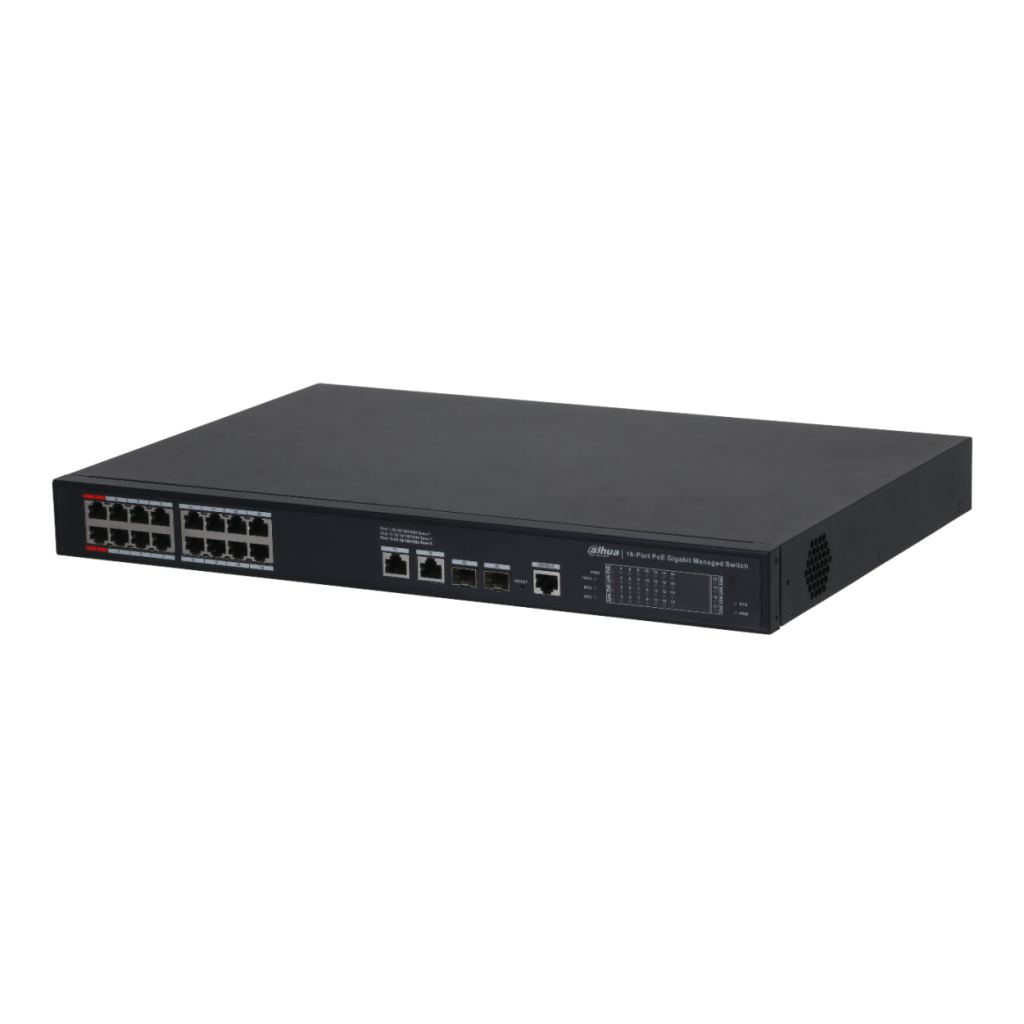 DAHUA S4220-16GT-240, 16 Port, Gigabit, PoE 240W, 2 Port Gigabit Uplink, 2 Port SFP Gigabit Combo, Longe Range 250Mt, Cloud Yönetilebilir, Switch - Dahua