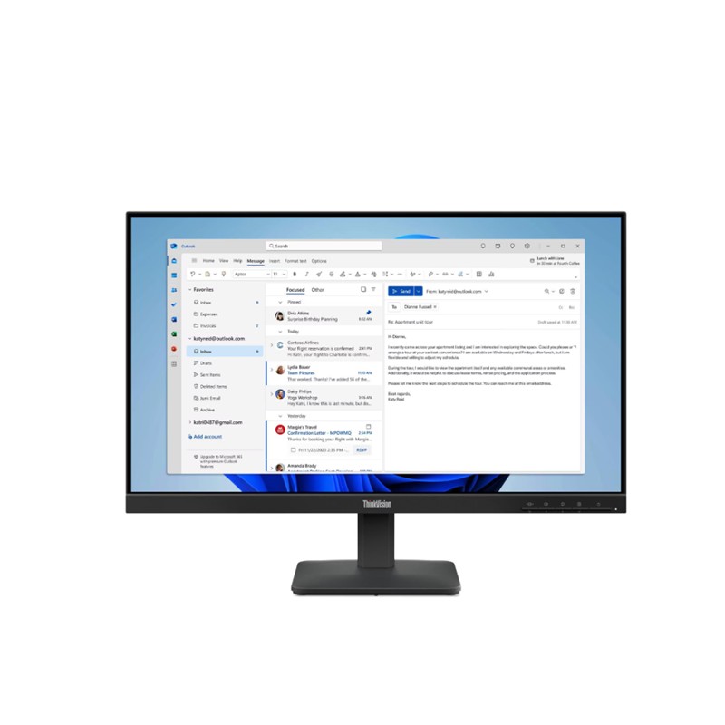23.8 LENOVO S24-4E THINKVISION 64B5KAT1TK 4MS 100HZ HDMI+VGA WLED MONITOR (3 YIL GARANTİ) - Lenovo