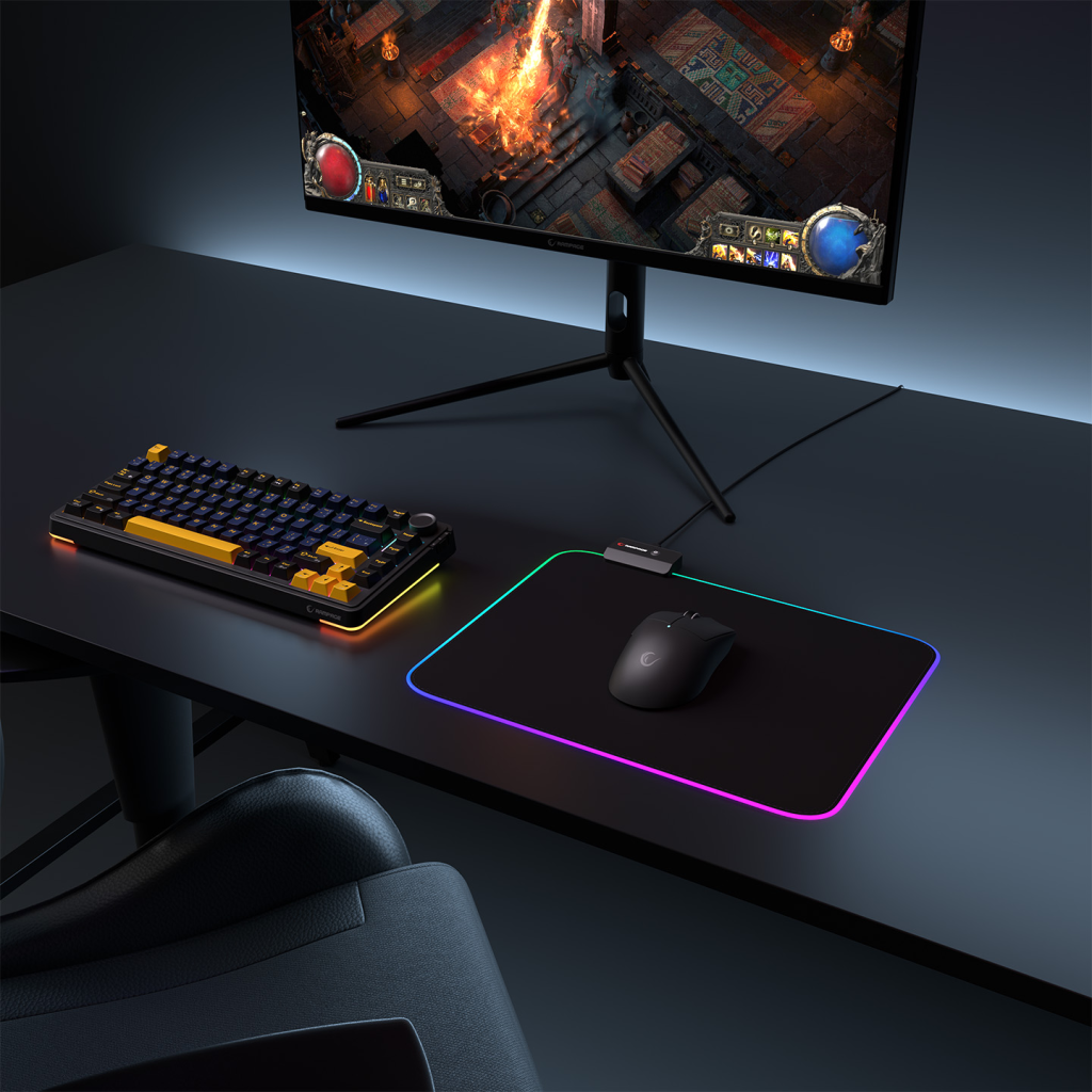 Rampage MP-23, BLITZ M RGB, 252x328x3mm, RGB Led, Gaming, MOUSE PAD (Siyah) - Rampage - görsel 3