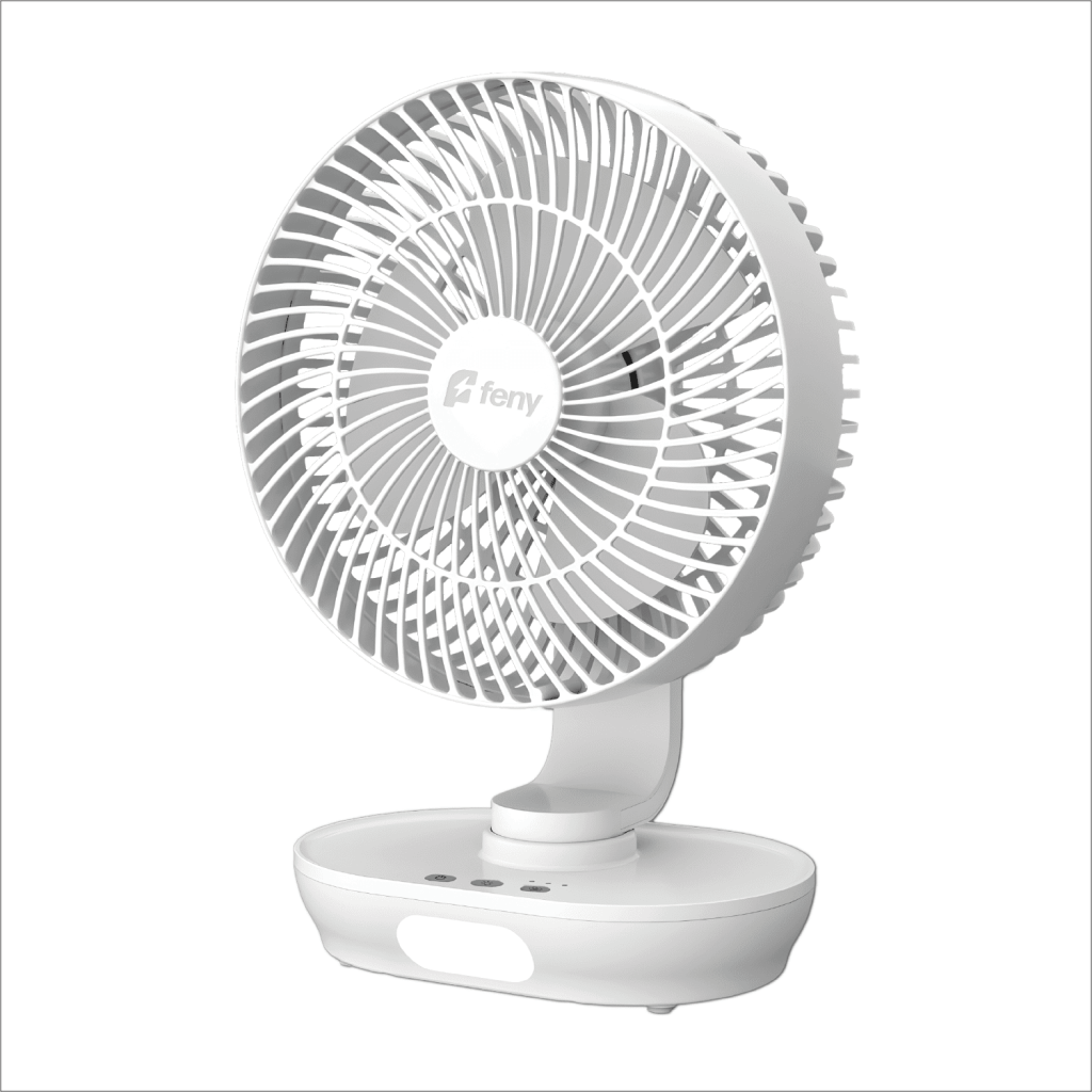 FENY FN-F88, Oscilla+, BEYAZ,  3 Kademeli Hız, 150 Derece Otomatik Salınım, 8" Kanat, Masaüstü, Gece Lambası, Dahili 3000mAh Bataryalı, Type-C Şarj Girişli, Vantilatör - Feny