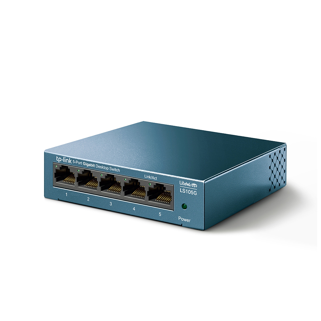 TP-LINK LS105G, Green Tech, 5 Port, GigaBit,  Metal Kasa, Yönetilemez, Masaüstü Switch - Tp-Link