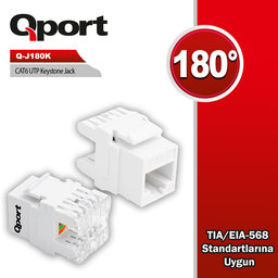 QPORT CAT6 180 DERECE KEYSTONE JACK (Q-J180K) - QPORT