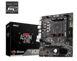 MSI A520M-A PRO AM4 DDR4 SES GLAN HDMI/DVI SATA3 USB3.2 mATX - MSI